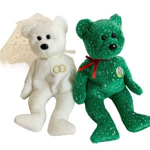 Mrs. Decade Bears Lot of 2 Beanie Babies TY Toy Without Hang Tag